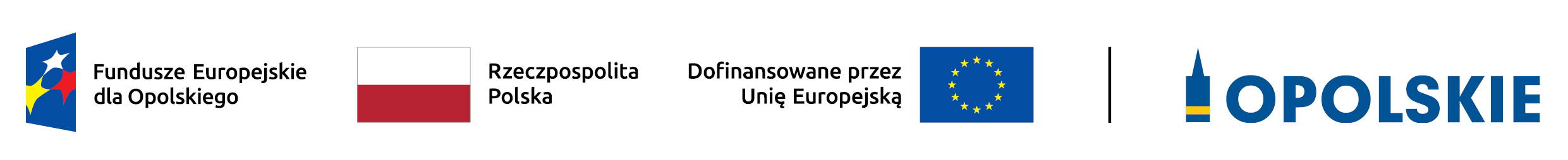 Na zdjęciu logo: Fundusze Europejskie dla Opolskiego, RP, UE, Opolskie