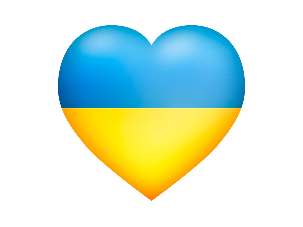 Flaga Ukrainy w kształcie serca