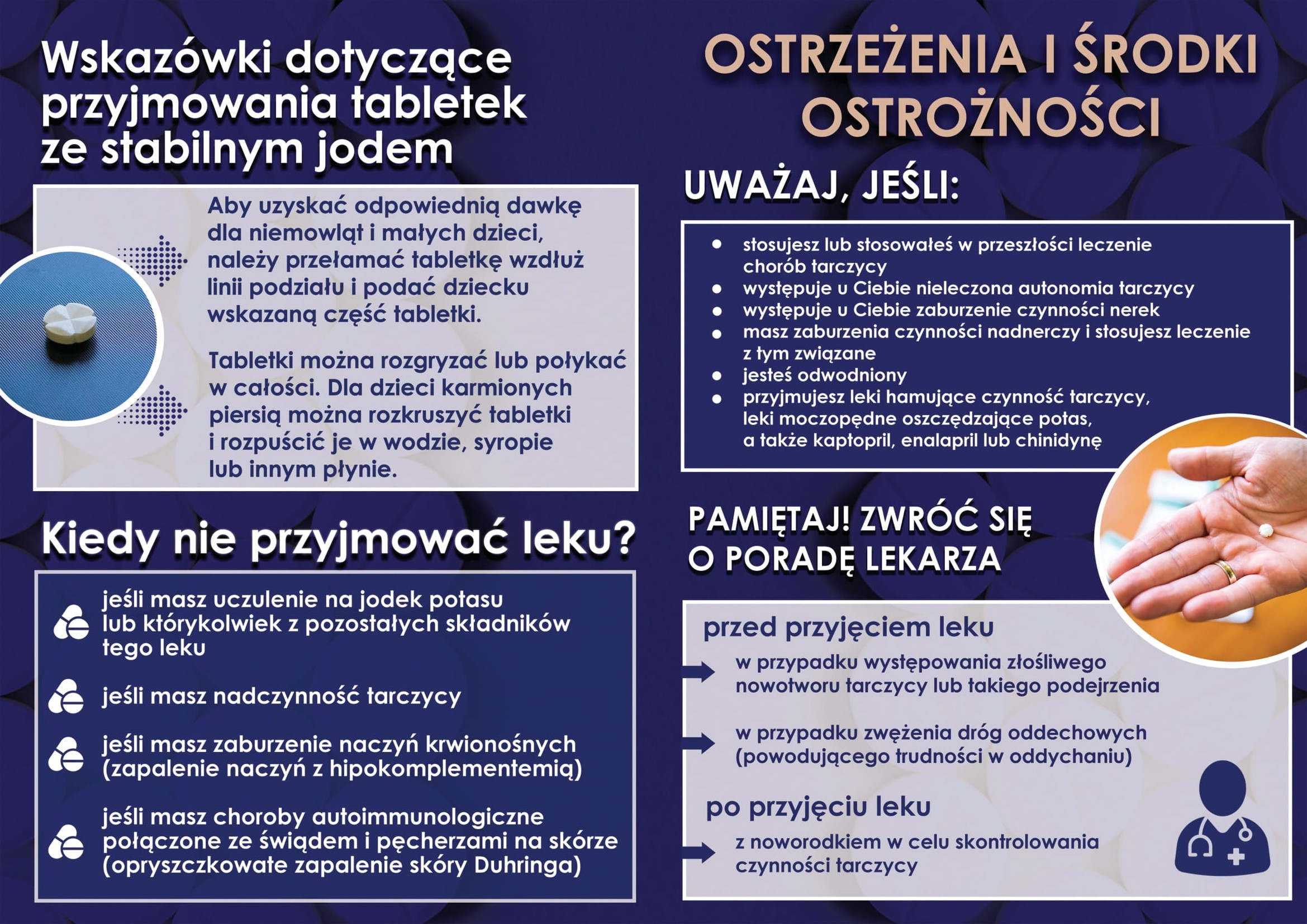 Plakat informacyjny związany z dystrybucją preparatu ze stabilnym jodem
